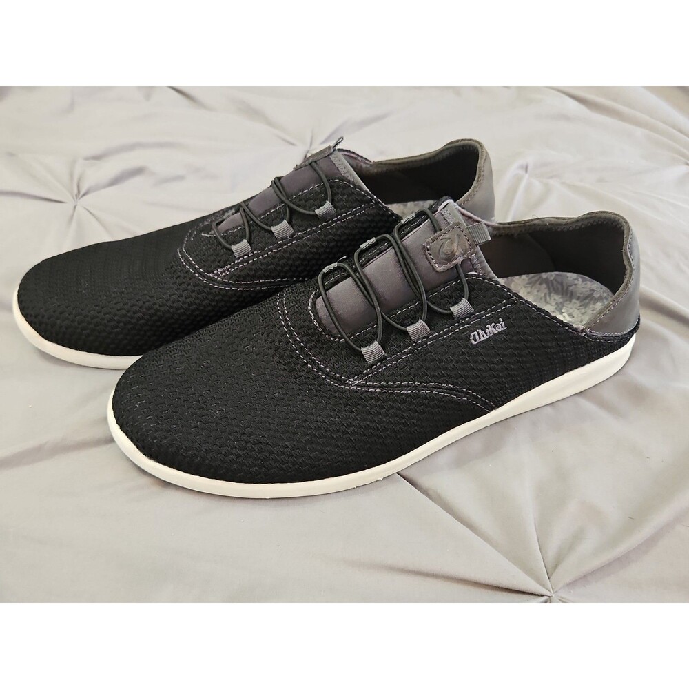 OluKai Alapa Li Men’s Size 12 Slip On Running Sneakers Black Mesh EUC